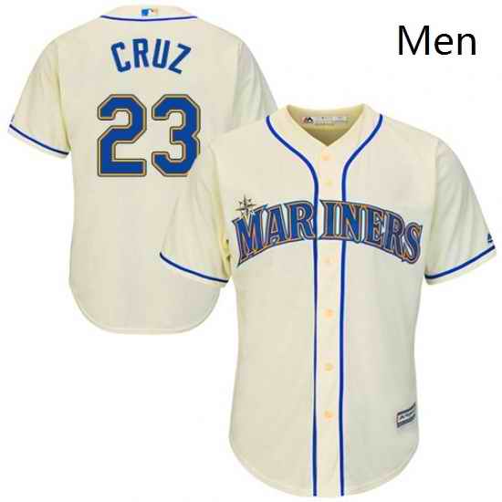 Mens Majestic Seattle Mariners 23 Nelson Cruz Replica Cream Alternate Cool Base MLB Jersey